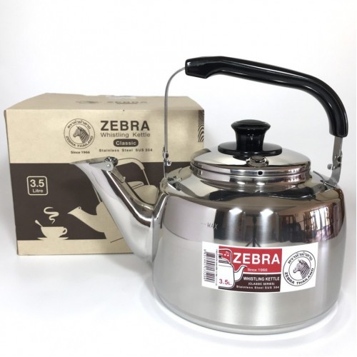Zebra Thailand Stainless Steel 20cm 3.5 L Classic Stove / Camp Whistling Kettle